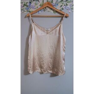 Babaton Aritzia Large Satin Beige Casual Event Occasion Classic Pullover Tank To